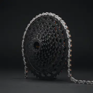 A cassette with a chain wrapped around it